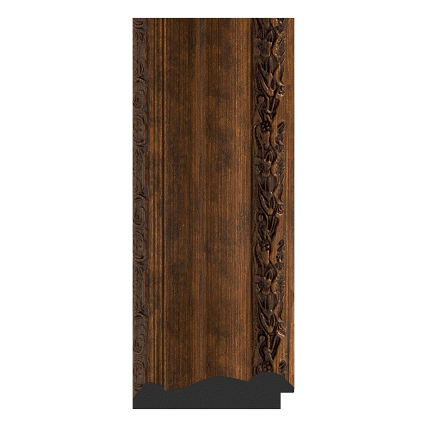 Зеркало настенное с гравировкой EVOFORM в багетной раме состаренная бронза с орнаментом, 62х80 см, BY 4042