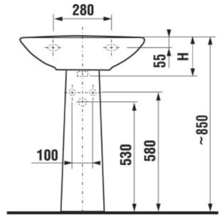 Пьедестал для раковины Jika Zeta 8.1939.0.000.000.9, керамика, 20х20 см, 10,5 кг