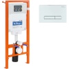 Комплект унитаза с инсталляцией BelBagno Due BB3103CHR/SC/BB002-80/BB018-GV-BIANCO с сиденьем Микролифт и Белой клавишей смыва