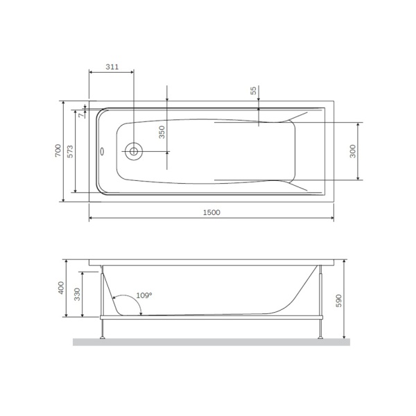 W90A-150-070W-R Gem, каркас в комплекте с монтажным набором 150х70, см, шт