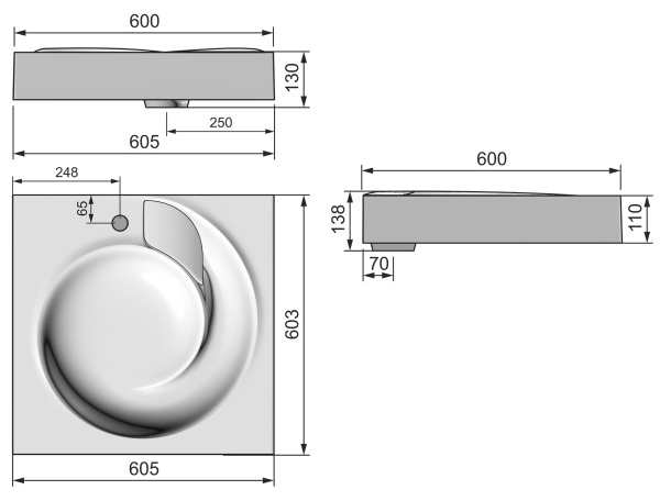 Раковина "NEO" 60 см на стиральную машину