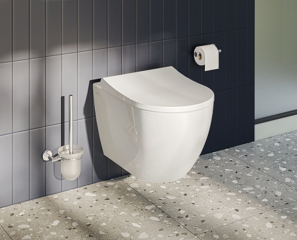Комплект унитаза с инсталляцией Vitra Mia Round SmoothFlush 9856B003-7200 с сиденьем Микролифт и клавишей смыва Хром матовый