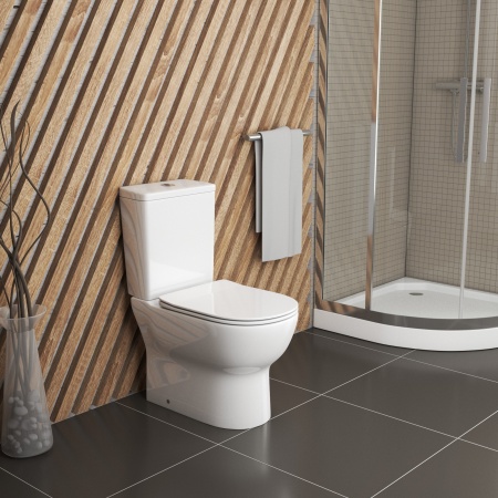 Унитаз GR-4448S (640*360*830) напольный из 2 мест с тонкой крышкой