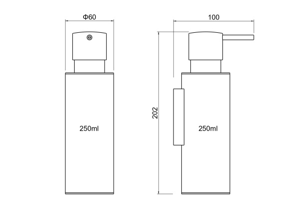 Дозатор AQUATEK, матовый черный AQ4205MB ОБЕРОН