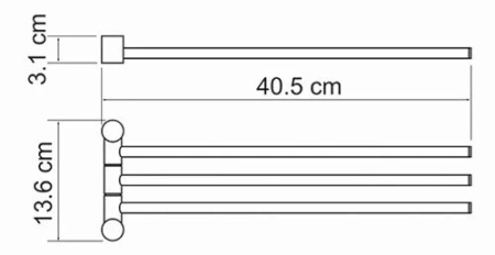 Держатель полотенец WasserKraft K-1033 тройной