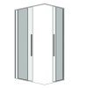 Душ.ограждение 300.K33.01.1090.10.00 Galaxy (100*90*195) хром, стекло прозрачное, 2 места