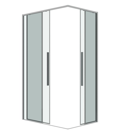 Душ.ограждение 300.K33.01.1090.10.00 Galaxy (100*90*195) хром, стекло прозрачное, 2 места