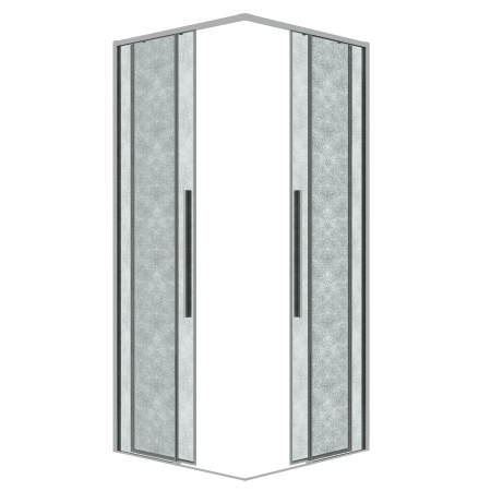 1/2 душ.ограждения 1/2.К33.01.90.10.02 Galaxy (90*195) хром, стекло шиншилла, 1 место