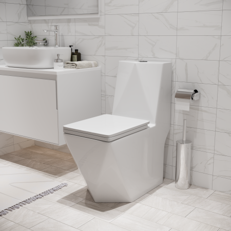 Унитаз Cristal GR-4491 Cristal (680*370*835) МОНОБЛОК напольный с толстой крышкой, 1 место