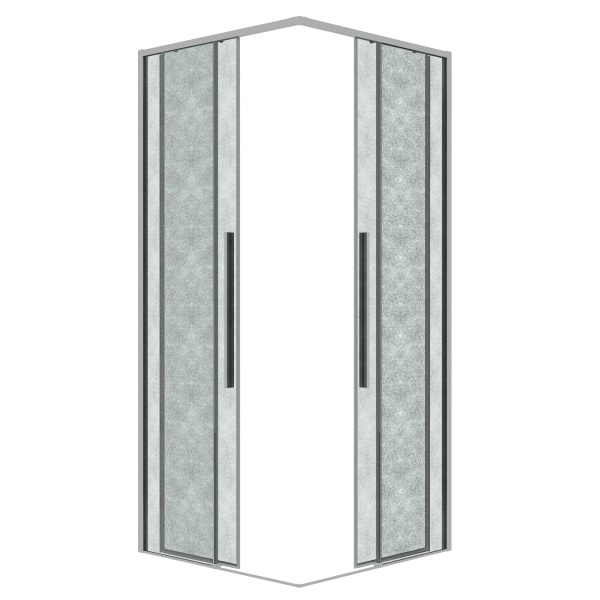 1/2 душ.ограждения 1/2.К33.01.90.10.02 Galaxy (90*195) хром, стекло шиншилла, 1 место