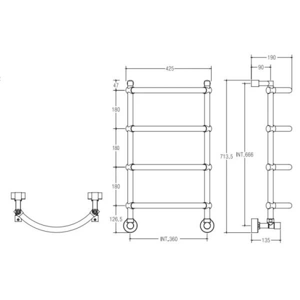 Полотенцесушитель водяной Margaroli Luna 432 Бронзовый