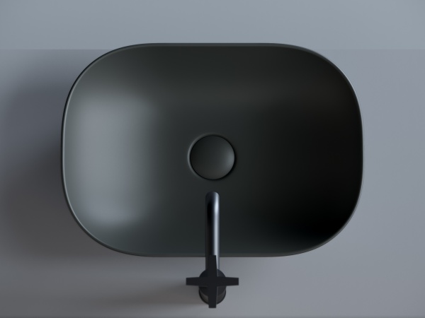 CN6009MDH Умывальник чаша накладная прямоугольная Темный Антрацит Матовый Element 455*325*135 мм